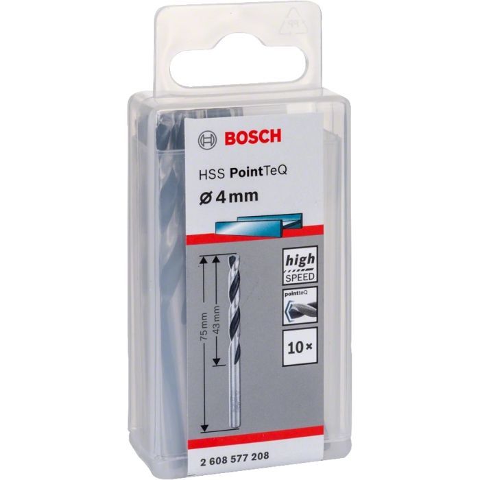 Свердло Bosch по металу HSS-PointTeQ, 4х43х75мм, 10шт (2.608.577.208) зображення 2