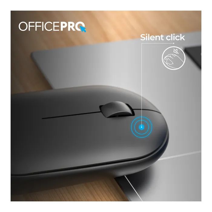 Мишка OfficePro M185B Silent Click Wireless Black (M185B) зображення 10
