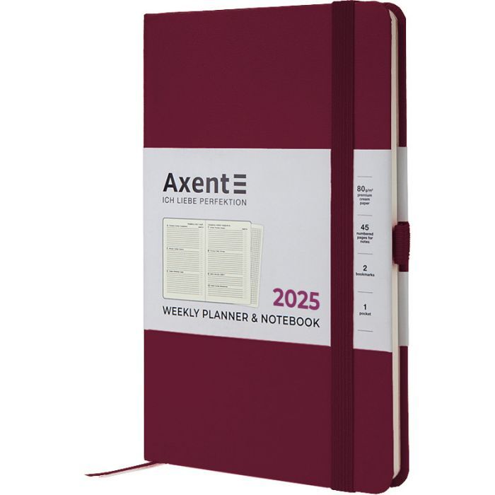 Еженедельник Axent датированный 2025 Partner Strong 125х195 мм, винный (8505-25-46-A) изображение 8