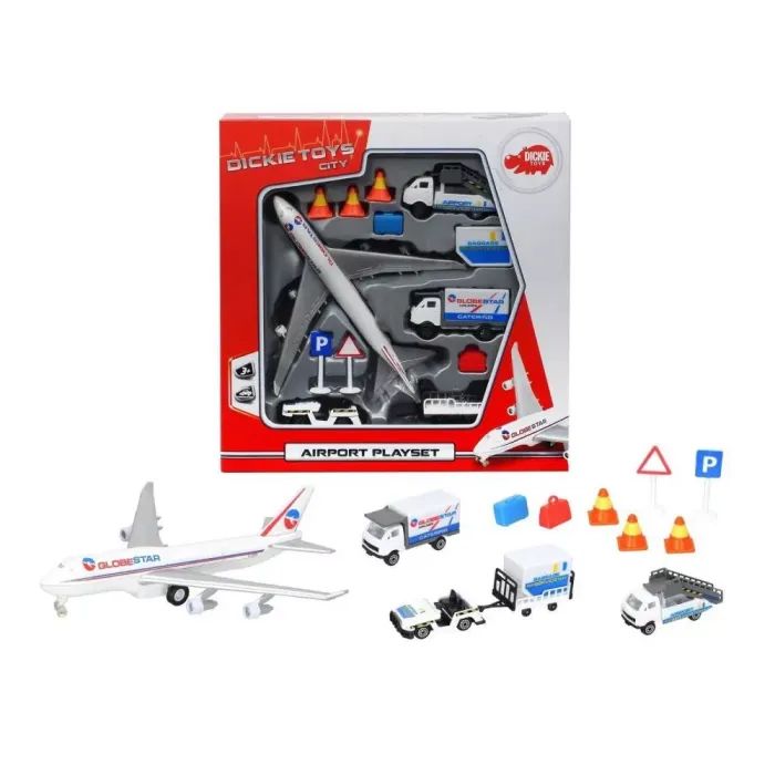 Игровой набор Dickie Toys Аэропорт, 3 машинки, 1 самолет, 13 аксессуаров (3743001) изображение 5