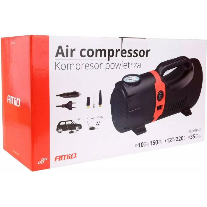 Автомобільний компресор AMiO 12V/230V (02383) зображення 4