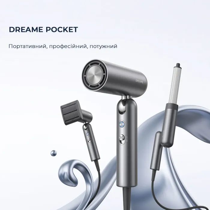 Фен Dreame Pocket Grey (AHD51-GR) зображення 2