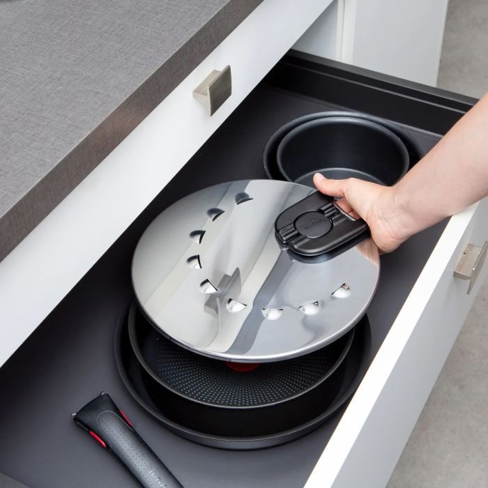 Крышка для посуды Tefal Ingenio, 20-28см, нержавіюча сталь, пластик (L9829853) изображение 6