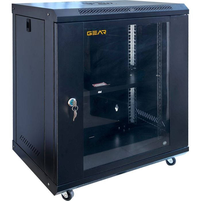 Шкаф настенный GEAR 12U 19'' 600x600x600 мм, + полка 19", black (GWMSN-12U-600-600) изображение 2