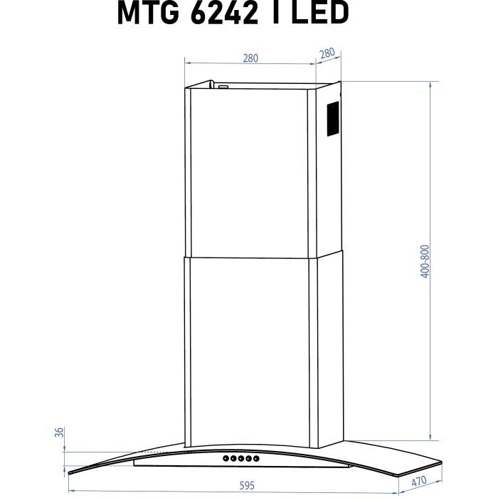 Вытяжка кухонная Minola MTG 6242 I LED изображение 12