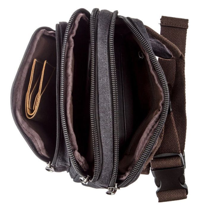 Сумка Vintage Бананка текстильная на пояс Синяя (20158) изображение 6