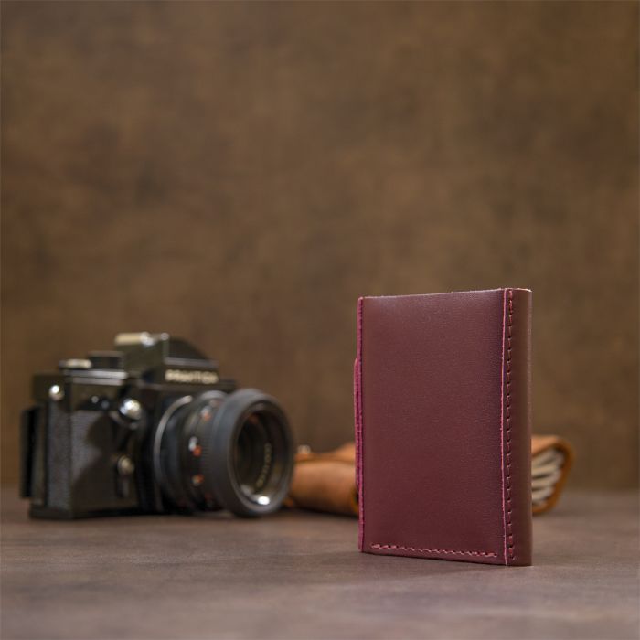 Гаманець Grande Pelle Глянсовий Бордовий (11456) зображення 10