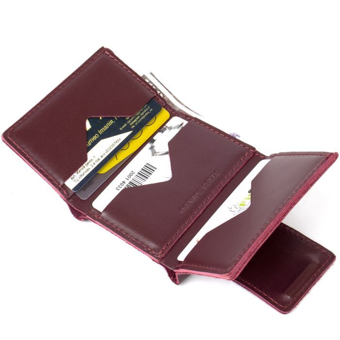Гаманець Grande Pelle Глянсовий Бордовий (11456) зображення 5