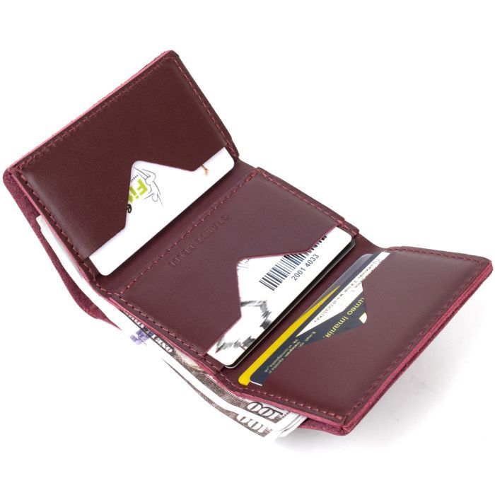 Гаманець Grande Pelle Глянсовий Бордовий (11456) зображення 6