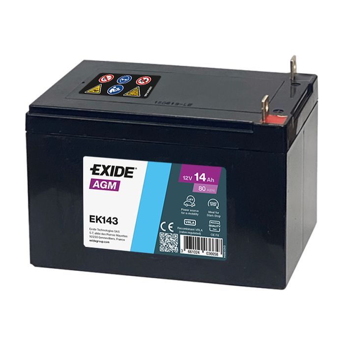 Аккумулятор автомобильный EXIDE START-STOP AGM 14Ah бокова(+/-) (200EN) (EK143)