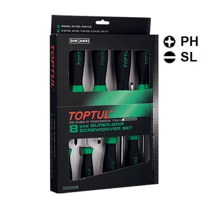 Набор отверток Toptul 8 шт. (GAAE0807)