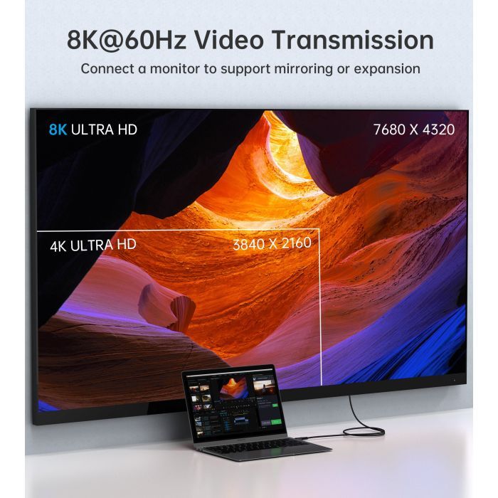 Дата кабель USB-C to USB-C 1.2m USB4.0 Gen3 240W (8K HDR) Choetech (XCC-1040-GY) изображение 10