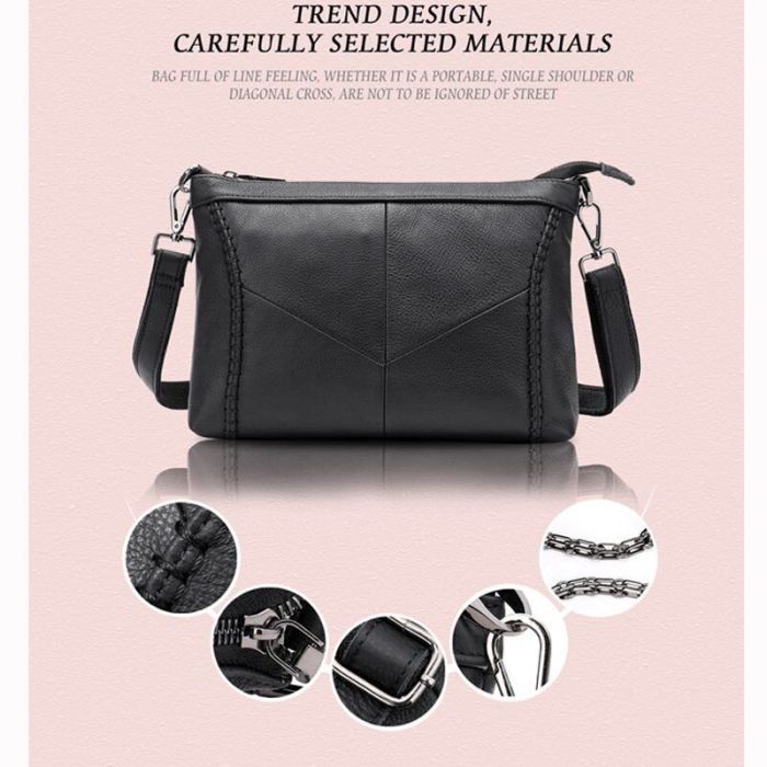 Сумка Vintage Кожаная Черная (20051) изображение 10