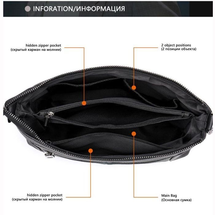 Сумка Vintage Кожаная Черная (20051) изображение 9