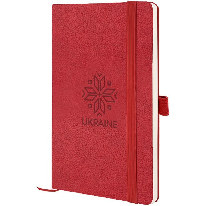 Книга записная Axent Partner Soft Skin Вышиванка 125x195 мм, 96 листов, клетка, красная (8616-06-7-A)