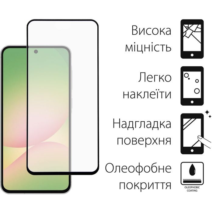 Скло захисне Dengos Full Glue Samsung Galaxy A56 5G (black) (TGFG-388) зображення 2