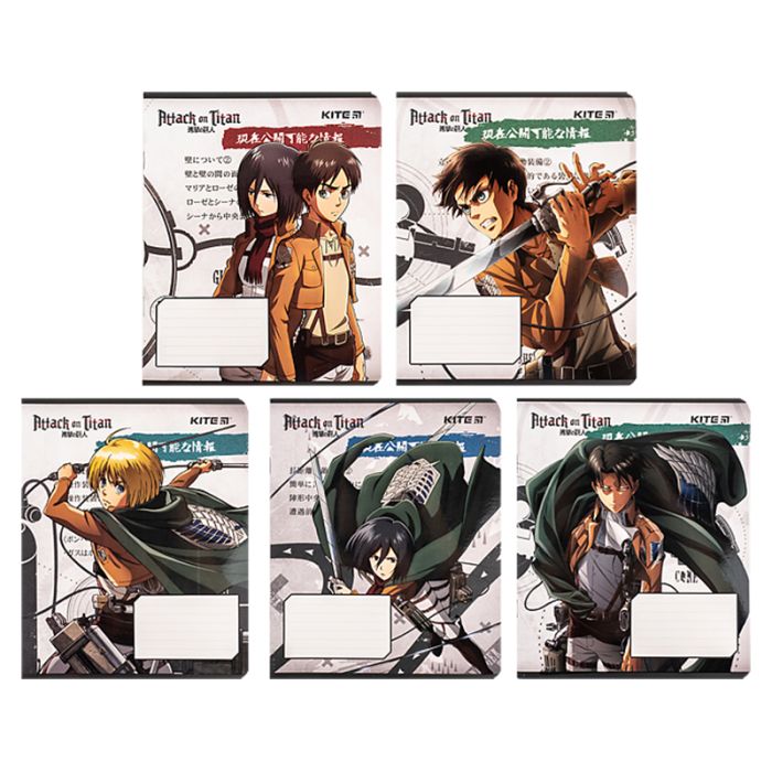 Тетрадь Kite Attack on Titan, 12 листов, клетка (AT24-232)