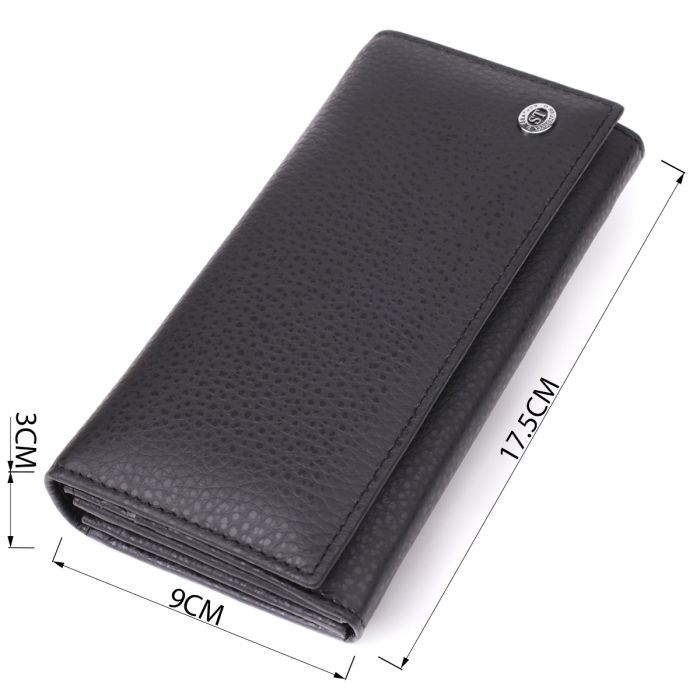 Гаманець ST Leather З натуральної шкіри Чорний (23084) зображення 3