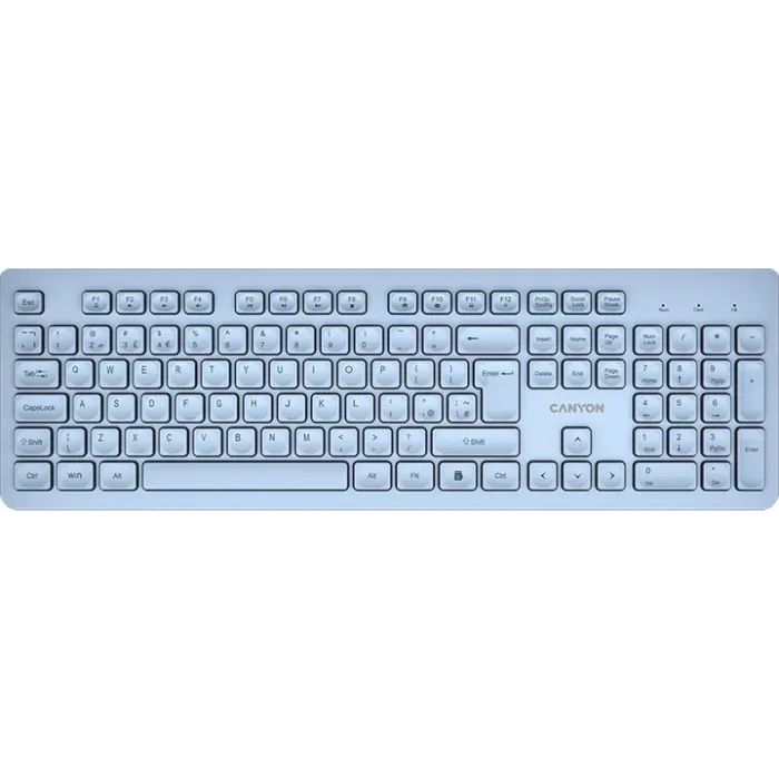 Клавиатура Canyon HKB-W01 Silent Wireless UA Blue (CNS-HKBW01BL)