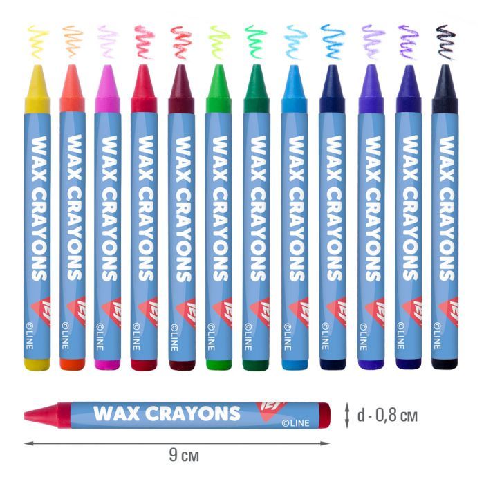 Карандаши цветные Yes Line Friends воскові 12 шт (590141) изображение 2 Карандаши цветные Yes Line Friends воскові 12 шт (590141) изображение 2