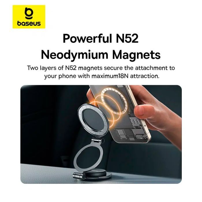 Универсальный автодержатель Baseus MagPro Series II Magnetic Car Mount Stick-on Version Cosmic Black (C40172900121-00) изображение 10