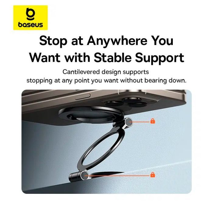 Универсальный автодержатель Baseus MagPro Series II Magnetic Car Mount Stick-on Version Cosmic Black (C40172900121-00) изображение 12