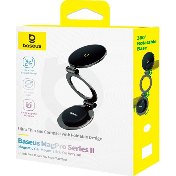 Универсальный автодержатель Baseus MagPro Series II Magnetic Car Mount Stick-on Version Cosmic Black (C40172900121-00) изображение 7