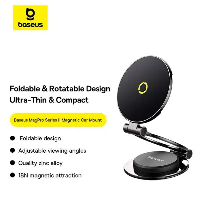 Универсальный автодержатель Baseus MagPro Series II Magnetic Car Mount Stick-on Version Cosmic Black (C40172900121-00) изображение 9