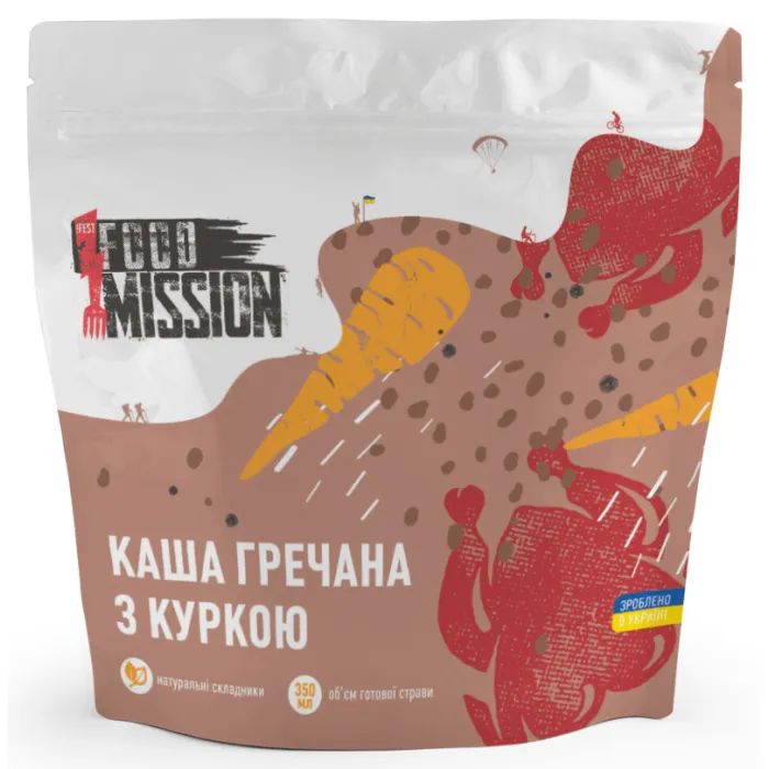 Пища быстрого приготовления Food Mission Каша гречневая с курицей 100 г (fm.30481)