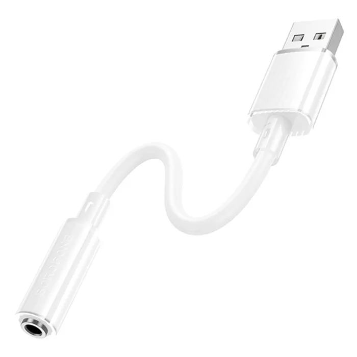 Перехідник USB-A to 3.5mm F 1.0m BV22 white BOROFONE (6941991117022) зображення 2