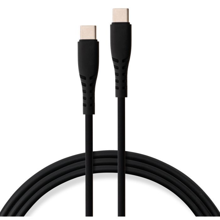 Дата кабель USB-C to USB-C 1.2m 100W Chip Silicon Black Vinga (VCDCCC21012SB)