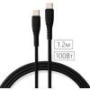 Дата кабель USB-C to USB-C 1.2m 100W Chip Silicon Black Vinga (VCDCCC21012SB) изображение 4
