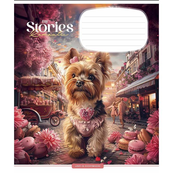 Зошит Школярик Romantic stories 12 аркушів коса лінія (012-3464C) зображення 3