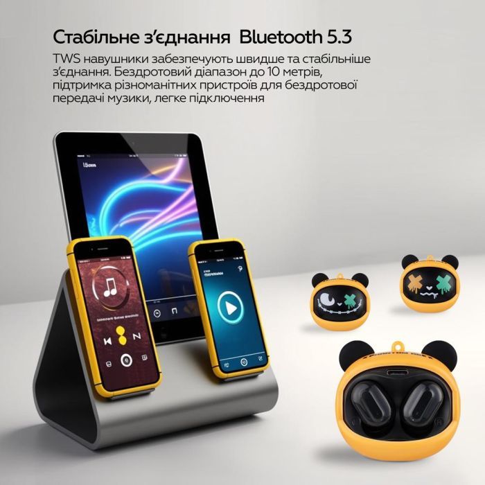 Наушники XoKo G05-face changing TWS Yellow-Black (G05-YEBK) изображение 2