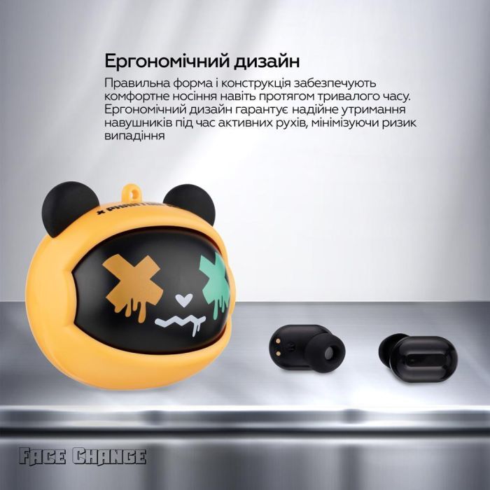 Наушники XoKo G05-face changing TWS Yellow-Black (G05-YEBK) изображение 3