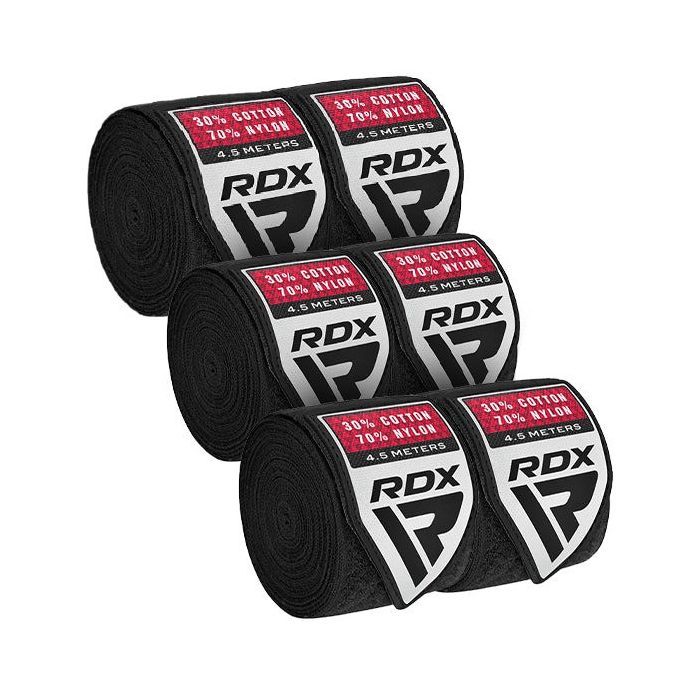Бинт для спорта RDX RB Hand Wraps Combine 3 пари Black 4.5м (HWC-BBB+) изображение 2