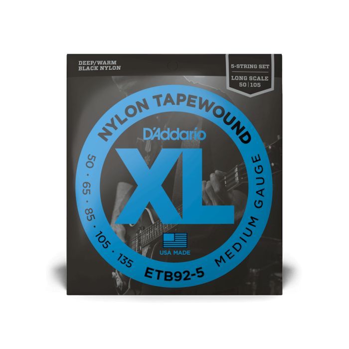 Струны для гитары D'Addario XL Nylon Tapewound 5-String Bass (50-135) (ETB92-5)