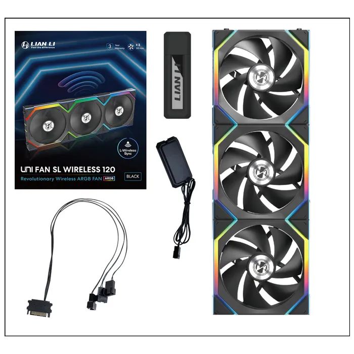 Кулер для корпуса Lian Li Uni Fan SL WIRELESS 120-3, Black (G99.12SL1W3B.00) изображение 8