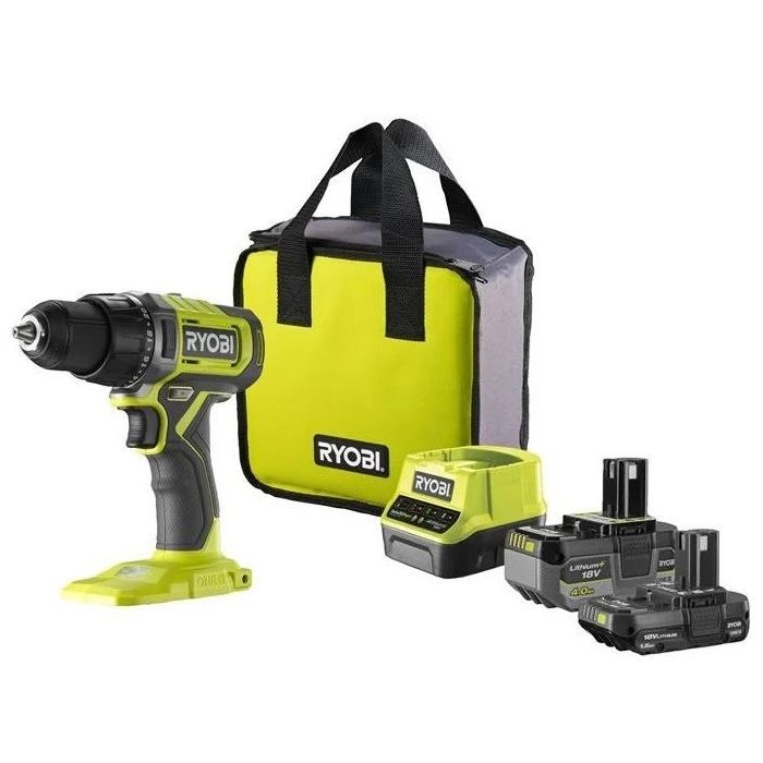 Шуруповерт Ryobi ONE+ RDD18-2C415S 18V, 1х4Ah, 1х1.5Ah, 52Нм, 450/1750об/мин 1.3кг сумка (5133005612)