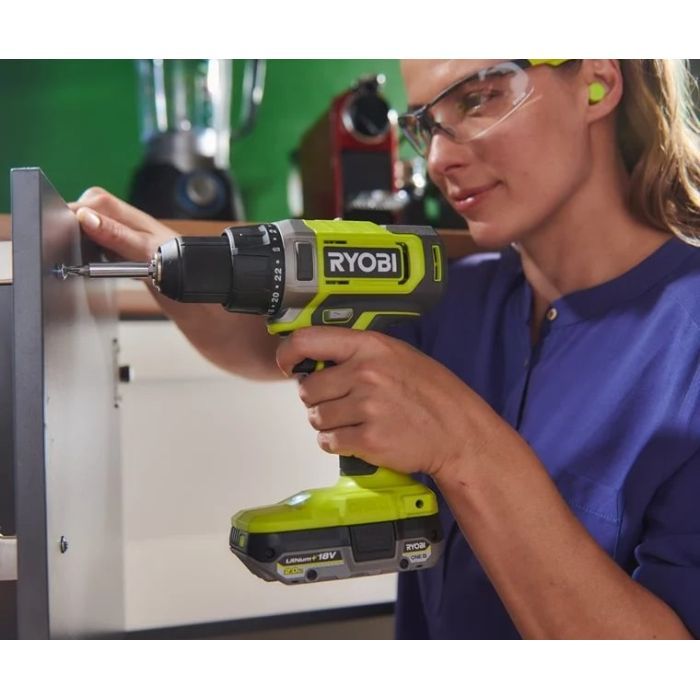 Шуруповерт Ryobi ONE+ RDD18-2C415S 18V, 1х4Ah, 1х1.5Ah, 52Нм, 450/1750об/мин 1.3кг сумка (5133005612) изображение 2