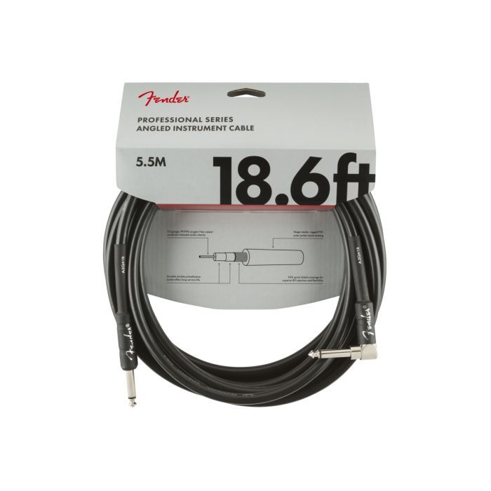Инструментальный кабель Fender Cable Professional Series 18.6' Angled Black (228434)