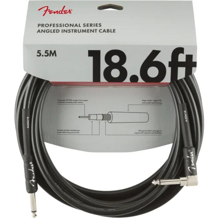 Інструментальний кабель Fender Cable Professional Series 18.6' Angled Black (228434)