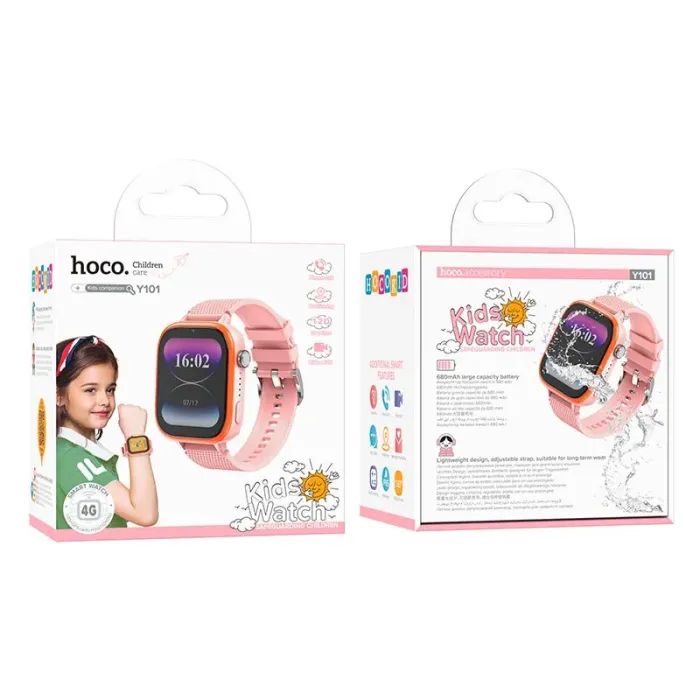 Смарт-часы HOCO Y101 4G children smart watch Pink (6942007626422) изображение 3