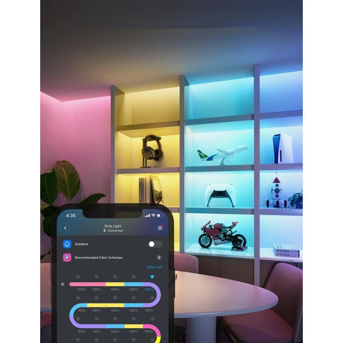 Світлодіодна стрічка Govee H61F5 2 Pro, 5.0m, RGBWWIC, WI-FI/Bluetooth, white (H61F53D1) зображення 3
