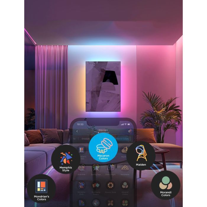 Світлодіодна стрічка Govee H61F5 2 Pro, 5.0m, RGBWWIC, WI-FI/Bluetooth, white (H61F53D1) зображення 4