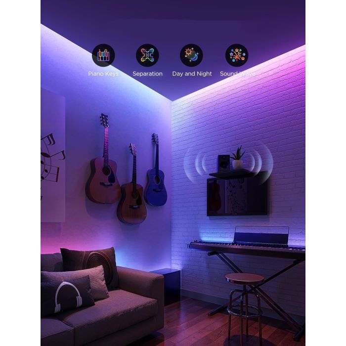 Світлодіодна стрічка Govee H61F5 2 Pro, 5.0m, RGBWWIC, WI-FI/Bluetooth, white (H61F53D1) зображення 5