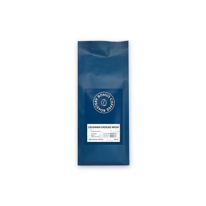 Кофе Romus Colombia Exselso Decaf без кофеина в зернах 1 кг (605287)
