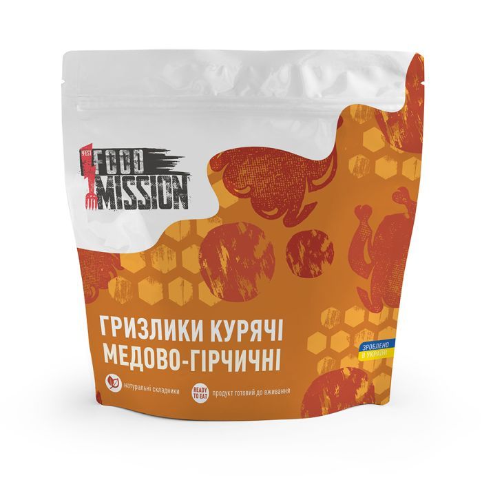 Мʼясні снеки Food Mission курячі медово-гірчичні 35 г (fm.30498)