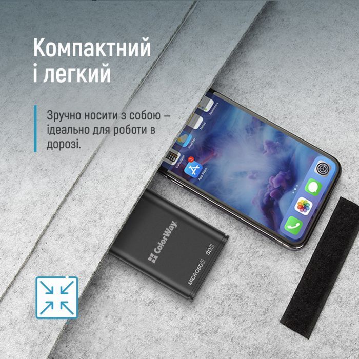 Зчитувач флеш-карт ColorWay USB-C to USB 3.0/SD/MicroSD (CW-CR-02) зображення 10