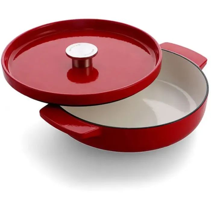 Сотейник KitchenAid Cast Iron чавунний з кришкою, 26 см, 2,77 л, червоний (CC009009-001) зображення 2